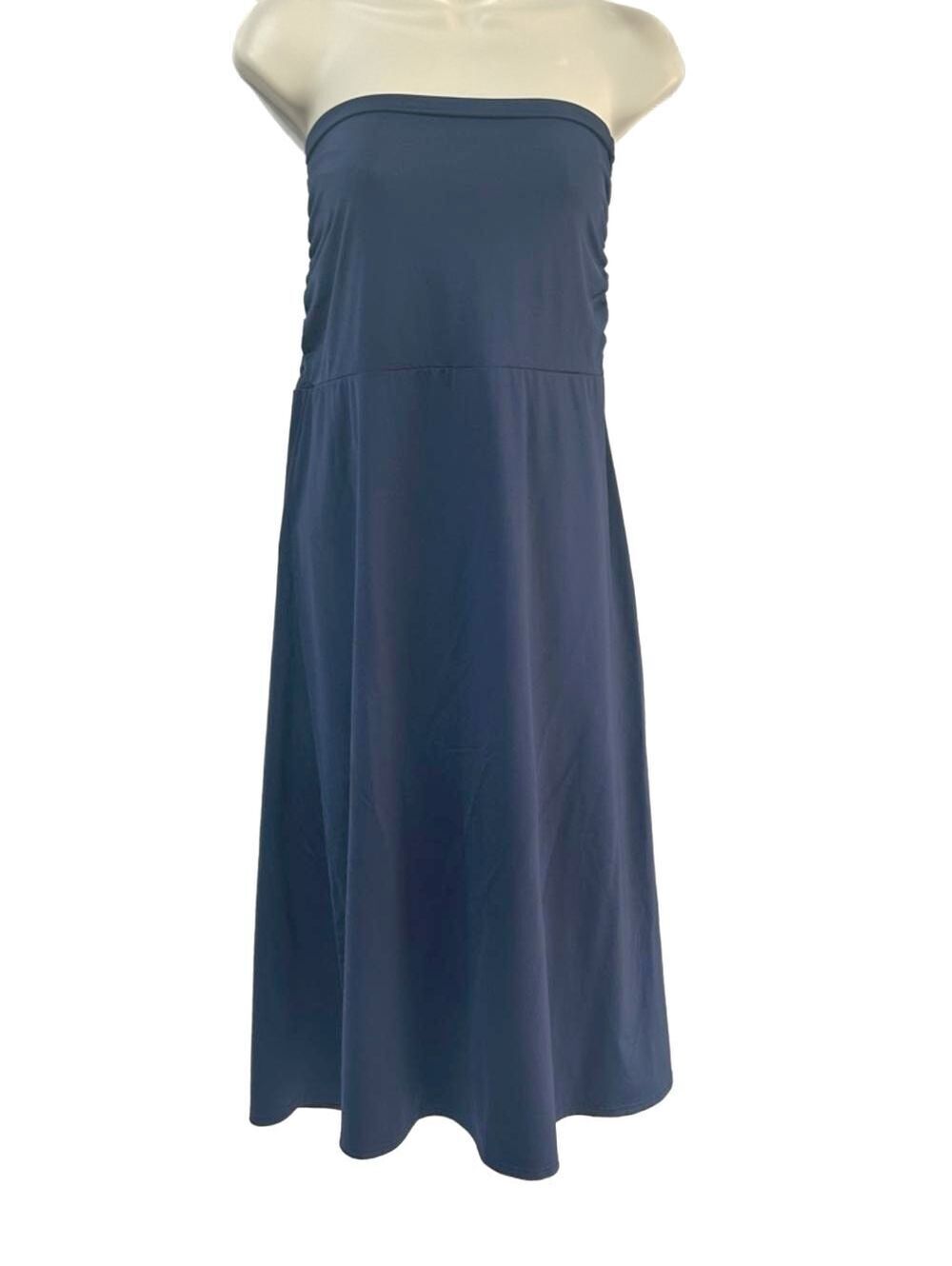 Lands' End Convertible Midi Skirt /Strapless Navy Dress | Size Medium 8-10